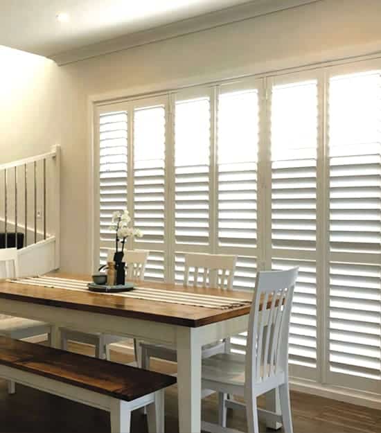 Blindman Sydney Plantation Shutters. Solid, non-toxic, recyclable. These are made from renewable1, environmentally friendly “green” poly material. Aluminium core for increased strength and durability. Ideal for both internal and external areas. Will not crack, split, chip or warp. Waterproof and suitable for wet areas including bathrooms and ensuites.